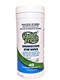 Vapor Fresh Disinfecting Gym Wipes, Plant-Based EPA Registered Disinfectant for Home Gyms and Fitness Studios, Safe On All Surfaces (1 Canister, 40 Wipes)