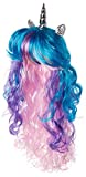 Unicorn Wig - 3 Color Wig with Unicorn Horn and Ears (Blue, Purple, Pink Hair)