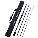 Goture Fishing Rods Spinning Travel Fishing Pole Pack case Portable 4 Sections ulLight Weight Carbon Fiber Poles M Power Medium Action 7ft