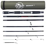 Smuggler 7 Travel Fishing Rod & Case. 260 cm (8' 6') 235cm (7' 8") nano-carbon fishing rod options. 7 Pieces 2 tips. For Spin Bait Carp Pike Sea Fishing