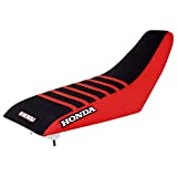 Enjoy MFG Ribbed Seat Cover - Compatible Fit for 1999-2007 Honda TRX 400EX TRX 400 EX 4 Wheeler QUAD #203 (RED SIDES/BLACK TOP/RED RIBS)