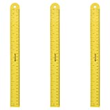 Westcott Magnetic Strip Ruler, Set of 3, Yellow, 12-Inch