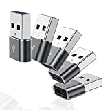 USB C Female to USB Male Adapter 5 Pack,Type C to A Charger Cable Adapter for iPhone 11 12 Mini Pro Max,Airpods iPad,Samsung Galaxy Note 10 S20 Plus 20 FE Ultra,Google Pixel 5 4 4a 3 3A 2 XL,S21 21