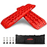 X-BULL New Recovery Traction Tracks Sand Mud Snow Track Tire Ladder 4WD (Red,3gen)