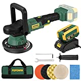 TECCPO Brushless Cordless Polisher, 20V 4.0Ah Battery, 6 Inch Orbit 2000-5000 RPM Portable Buffer Polisher with 6 Variable Speed, 4 Sponge Pads, Tool Bag for Car Polishing, Waxing-PMPO01D