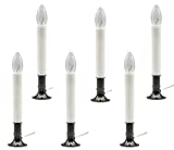 Creative Hobbies Electric Window Candle Lamps with Pewter Plated Base & Dusk-to-Dawn Sensor | Ideal for Home Decor & Special Occasions | 6 Pack