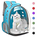 Henkelion Cat Backpack Carrier Bubble Carrying Bag, Small Dog Backpack Carrier for Small Medium Dogs Cats, Space Capsule Pet Carrier Dog Hiking Backpack, Airline Approved Travel Carrier - Blue