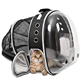 Expandable Backpack Carrier for Cats 15 Lbs, Small Pets Transparent Backpack with Expandable Mesh, Airline-Approved Bubble Backpack Carriers Designed for Outdoor Use, ZolooPet