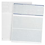 500 Blank Check Stock- Designed for Secure Computer Printed Checks with Quickbooks, and more - Blue Linen Pattern- 500 Sheets - 8.5'' x 11''