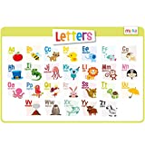 merka Educational Placemat for Toddlers and Kids: Non-Slip Reusable Mat for Dining and Kitchen Table, Engaging Alphabet ABC Learning and Fun Activities