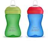 Philips Avent My Grippy Spout Sippy Cup with Soft Spout and Leak-Proof Design, Blue/Green, 10oz, 2pk, SCF801/21