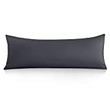 Oubonun Premium Body Pillow Cover (100% Cotton - 800 Thread Count) - XL High Thread Count Body Pillowcase - Luxury 21 x 54 Body Pillow Case - Grey Long Body Pillow Cover - Long Pillow Case