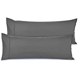 Nestl Premium Body Pillowcase Set of 2 - Double Brushed Microfiber Cool Body Pillow Cover - 20 x 54 in - Breathable Ultra Soft Bed Pillow Cases - Charcoal Stone Gray