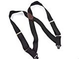 Hold-Up Hip-clip Style Suspenders 1 1/2" Wide (Black/Plastic Clip)