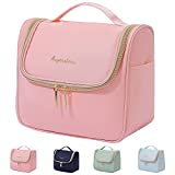 Makeup Bag Travel Cosmetic Bag Hand-Portable Girl Cosmetic Bag For Women Large Toiletry Bag Organizer (Pink)