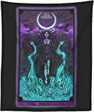 The Morrigan Death Tarot Card Tapestry - Pagan Gothic Witch Wall Hanging Home Decor (60" x 50")