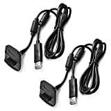 Charging Cable for Xbox 360 Wireless Game Controllers,2 Pack Black