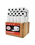 BuyRegisterRolls (1 Case) 2 1/4 x 70 Thermal Paper Large Rolls For Clover Flex, Verifone VX520 Ingenico ICT220 ICT250 First Data FD400 Nurit 8000 8020 STP103 BPA Free