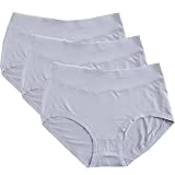 Warm Sun Women's Bamboo Viscose Fiber Multi Pack Plus Size Panties, Gray, M(US 6)