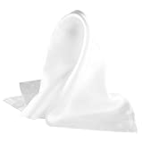 Fine White 100% Silk Pocket Square for Men by Royal Silk - Full-Sized 17"x17"