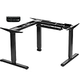 VIVO Electric Motor Sit Standing Height Adjustable Corner 3 Leg Desk Frame, Frame Only, Sit Stand Ergonomic L Frame, DESK-V133E