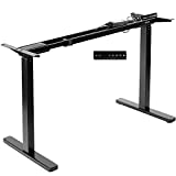 VIVO Electric Dual Motor Standing Desk Frame for 46 to 87 inch Table Tops, Frame Only, Ergonomic Standing Height Adjustable Base with Push Button Controller, Black, DESK-V122EB