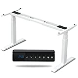 HAIAOJIA Electric Stand up Desk Frame, Dual Motor Load 270lbs Ergonomic Electric Standing Desk Frame 3-Stage Height Adjustable with Memory Controller - Frame Only