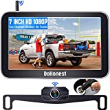 DoHonest Wireless Backup Camera for Trucks Car Pickup Camper Van with 7 Inch Monitor System, HD 1080P Bluetooth Backup Camera 2.4G Stable Digital Signals, Support Add Second RV Rear View Camera-V29