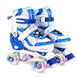 Runcinds Toddler Roller Skates for Boys Kids Girls, 4 Size Adjustable Kids Roller Skates for Baby Boys with Light Up Wheels