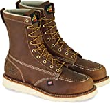 Thorogood American Heritage 8” Steel Toe Work Boots for Men - Premium Leather Moc Toe, Safety Toe Boots with Shock Absorbing, Slip-Resistant MAXWedge Outsole; ASTM Rated, Trail Crazyhorse - 11.5 D US