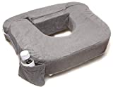 My Brest Friend Nursing Pillow for Twins, Breastfeeding, Nursing & Posture Support with Pocket and Removable Slipcover, Dark Grey