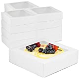 [25 Pack] 9x9x2.5 Bakery Box with Window - Square White Pie Boxes with Auto Pop-up Clear Window - Premium Boxes for Cookies, Cake, Cheesecake, Muffin, Dessert - Packaging for House and Business Use