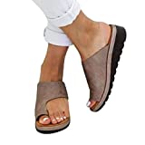 Mihoutao Comfy Platform Sandal Shoes,PU Leather,Soft,Pain Relief,Toe Bunion Corrector with Toe Arch Support,Shopping Dating Travel Soft Platform Sandal (Color : Gray, Size : 40)