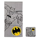 Franco Kids Bath and Beach Soft Cotton Terry Towel with Washcloth Set, 50 in x 25 in, Batman