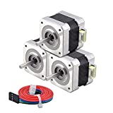 STEPPERONLINE Nema 17 Stepper Motor 1.5A 42Ncm(59.49oz.in) Bipolar 42x42x39mm 4 Wires with 1m Cable & Connector for 3D Printer CNC DIY (3 Pack)