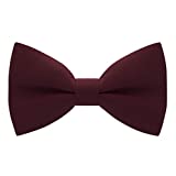 Dark Red Bow Tie for Boys Girls Cute Dark Red Bowtie Expands Our Color Line - Fabric Colored Adjustable Pretied Unisex Red Clip on Bowties - shop Bow Tie House (Medium, Burgundy)