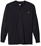 Dickies Men's Long Sleeve Heavyweight Henley, Dark Navy, 2X