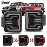 Winjet Compatible with Jeep [2018 2019 2020 2021 Wrangler JL] LED Sequential Tail Lights (Smoke)