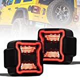 FIERYRED Smoked LED Tail Lights Compatible with 2018-2023 Jeep Wrangler JL Reverse Light Turn Signal Lamp Running Lights.