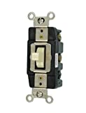 Leviton 1288-I 30-Amp 120/277-Volt Toggle Double-Pole AC Quiet Switch, Ivory