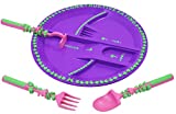 Constructive Eating Garden Fairy Combo with Set of 3 Utensils and Plate for Toddlers, Infants, Babies and Kids - Flatware is Made in The USA Using Materials Tested for Safety