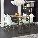 CosmoLiving by Cosmopolitan Juliette Glass Top, Gold Metal Dining Table