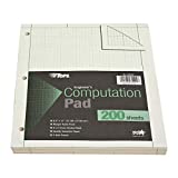 TOPS Engineering Computation Pad, 8-1/2" x 11", Glue Top, 5 x 5 Graph Rule on Back, Green Tint Paper, 3-Hole Punched, 200 Sheets (35502)