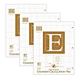 Roaring Spring 5x5 Grid Engineering Pad, 3 Pack, 15# Buff, 3 Hole Punched, 8.5" x 11" 100 Sheets, Buff Paper