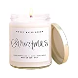 Sweet Water Decor Christmas Candle | Christmas Tree, Apple Cider, and Cinnamon, Winter Holiday Scented Soy Candles for Home | 9oz Clear Glass Jar, 40 Hour Burn Time, Made in the USA