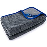 SHSCLY Microfiber Car Drying Towel Super Absorbent Twist Pile 600 GSM Rapid Drying Large Cleaning Lint-Free Detailing Cloth (Gray, 2-Pack) (19.7 inch x 23.6 inch)