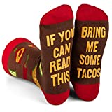 If You Can Read This, Bring Me Some - Funny Novelty White Elephant and Secret Santa Gift Socks For Men and Women (Tacos)