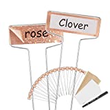 Beveetio 17pack Copper Metal Plant Labels Plant Tags with Marker Pen Plant Markers Rainproof pet Film Garden Signs for Seed Flowers Vegetables pots Outdoor Garden Markers Weatherproof Garden Labels