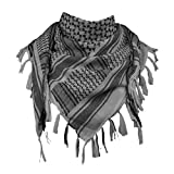 FREE SOLDIER Scarf Military Shemagh Tactical Desert Keffiyeh Head Neck Scarf Arab Wrap with Tassel 43x43 inches (Gray)