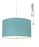 2 Light Swag Plug-in Pendant 18"w Island Paridise Blue with Diffuser, White Cord
